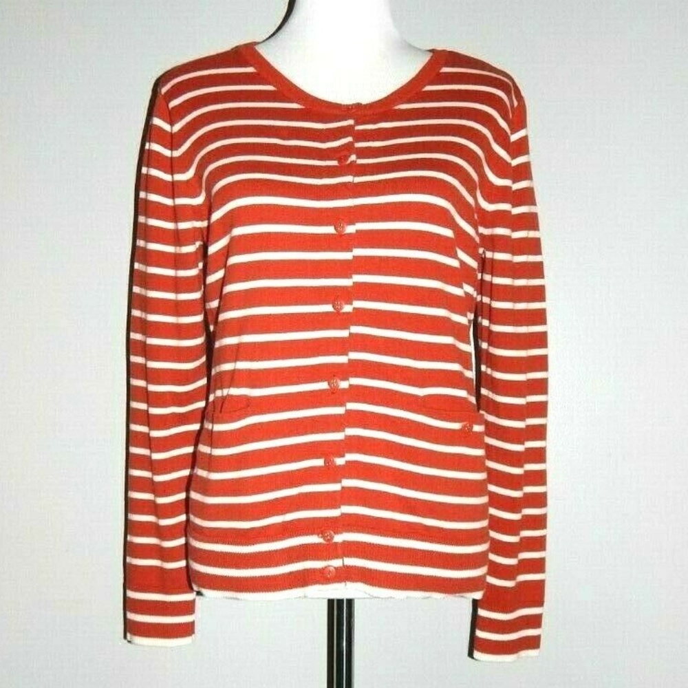 Hanna Andersson Orange White Stripe Sweater